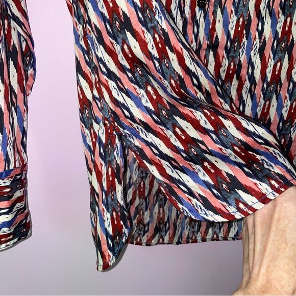 Isabel Marant Etoile M Top Colorful Print Button Collar Long Sleeve Blouse - Picture 4 of 8